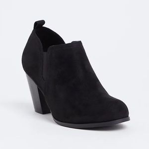 Black Faux Suede Bootie wide